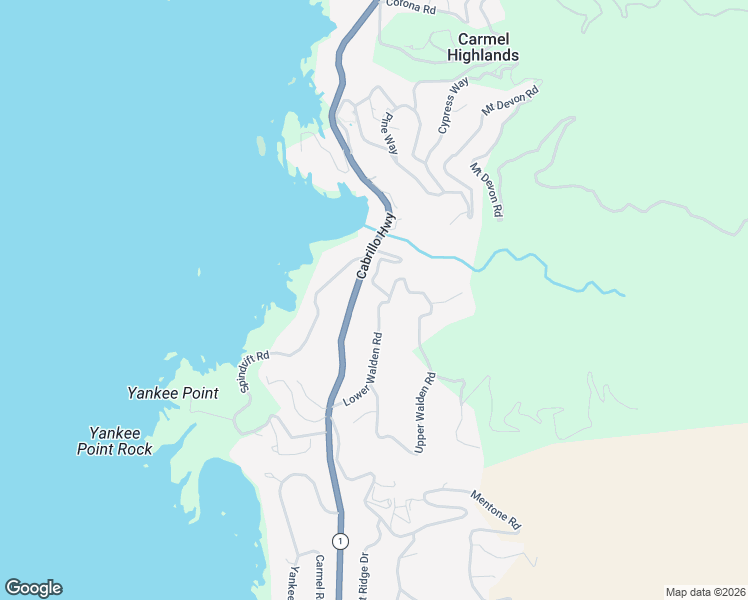 map of restaurants, bars, coffee shops, grocery stores, and more near 228 Lower Walden Road in Carmel-by-the-Sea