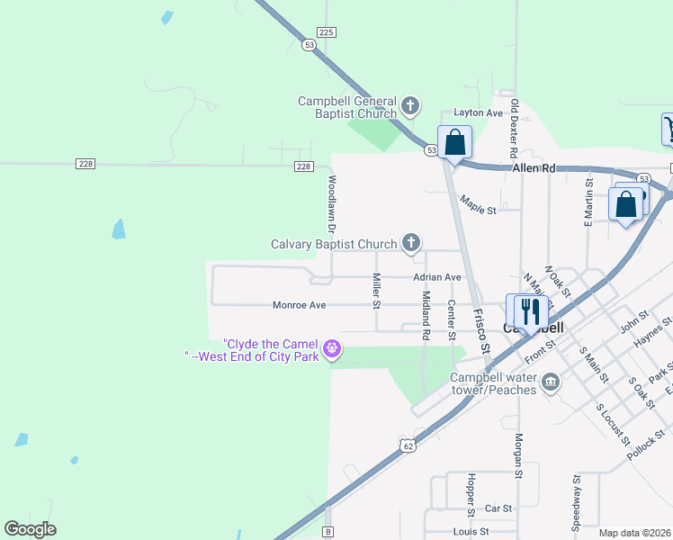 map of restaurants, bars, coffee shops, grocery stores, and more near 901-1025 Adrian Avenue in Campbell