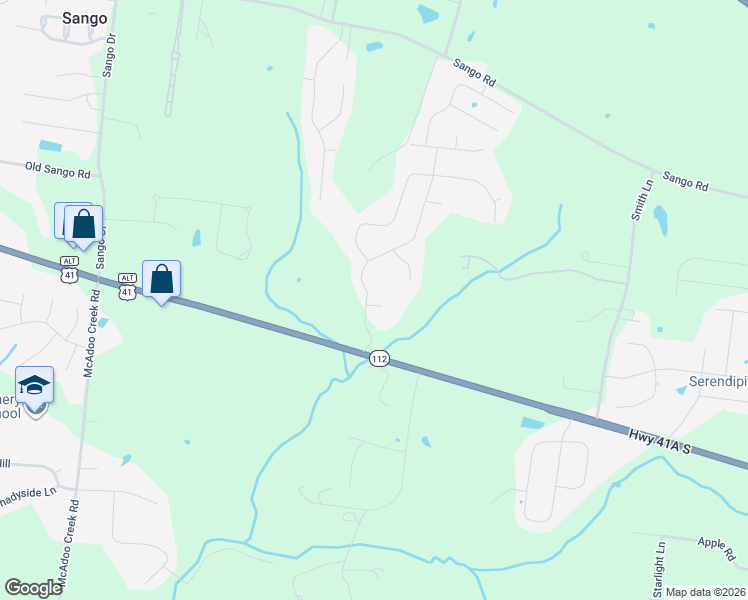 map of restaurants, bars, coffee shops, grocery stores, and more near 170 Towes Lane in Clarksville