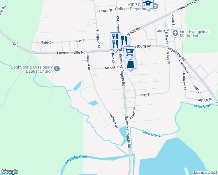 map of restaurants, bars, coffee shops, grocery stores, and more near 113 North Carolina 48 in Gaston