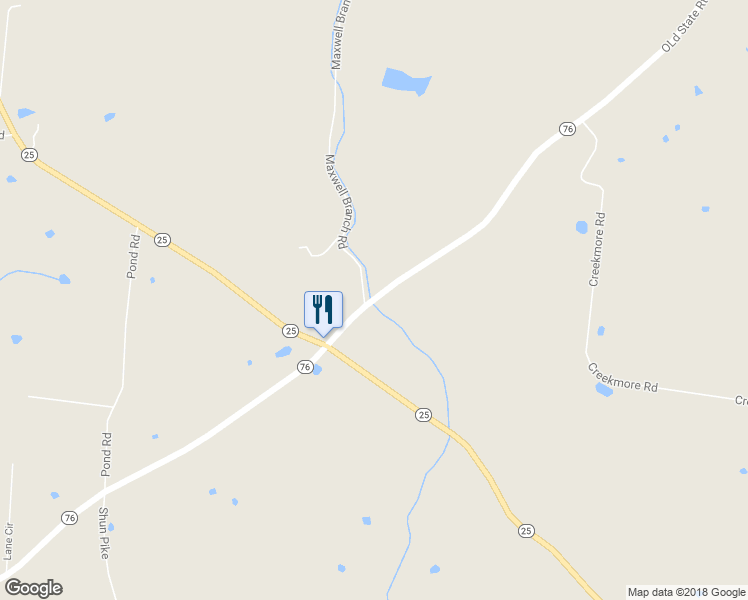 map of restaurants, bars, coffee shops, grocery stores, and more near 3445 Highway 76 in Cottontown