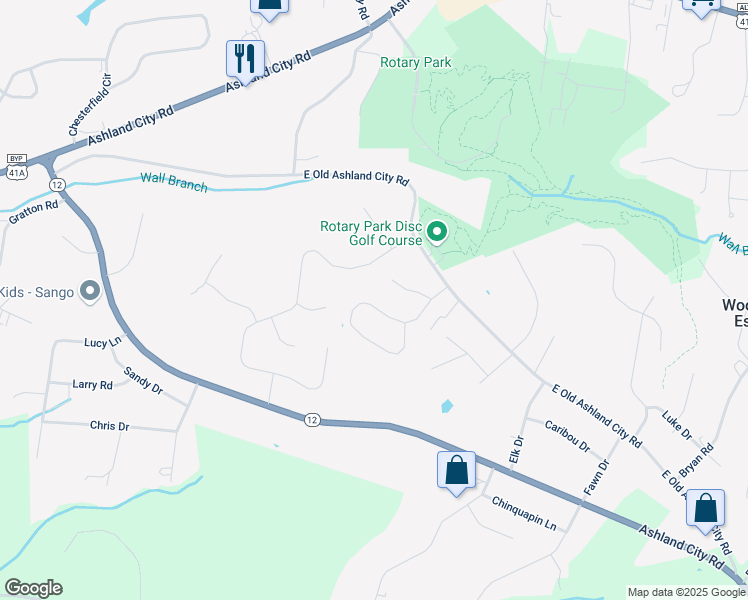 map of restaurants, bars, coffee shops, grocery stores, and more near 564 Cedar Valley Drive in Clarksville