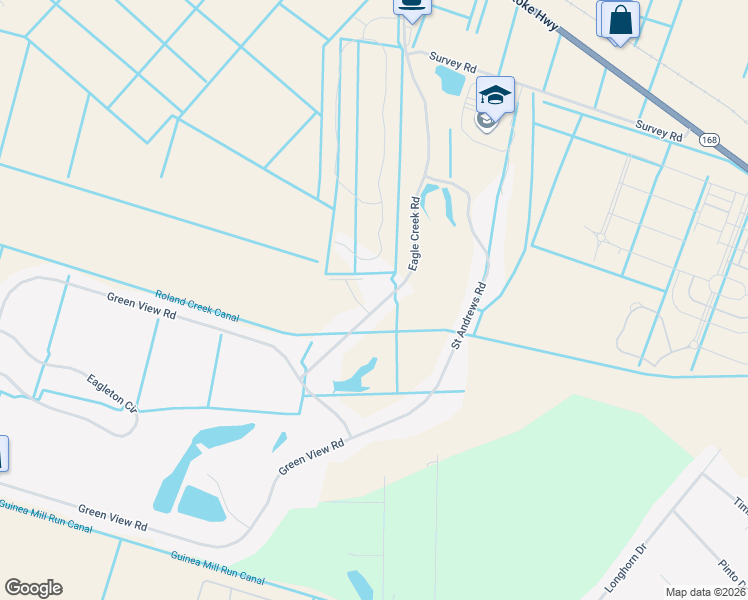 map of restaurants, bars, coffee shops, grocery stores, and more near 198 Eagle Creek Road in Moyock