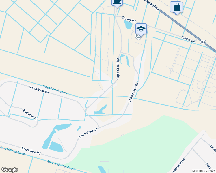 map of restaurants, bars, coffee shops, grocery stores, and more near 196 Eagle Creek Road in Moyock