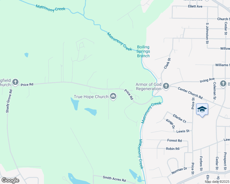 map of restaurants, bars, coffee shops, grocery stores, and more near 1592 Price Road in Eden