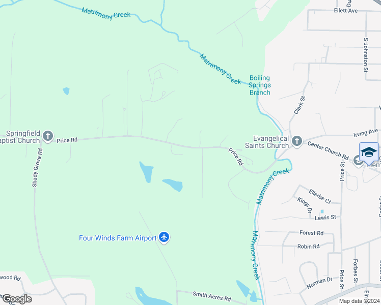 map of restaurants, bars, coffee shops, grocery stores, and more near 1632 Price Road in Eden