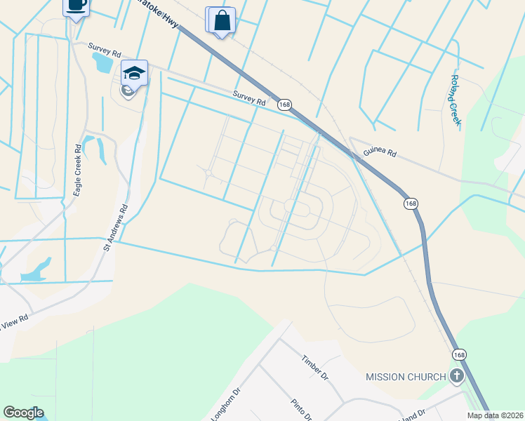map of restaurants, bars, coffee shops, grocery stores, and more near 1048 Caratoke Highway in Moyock