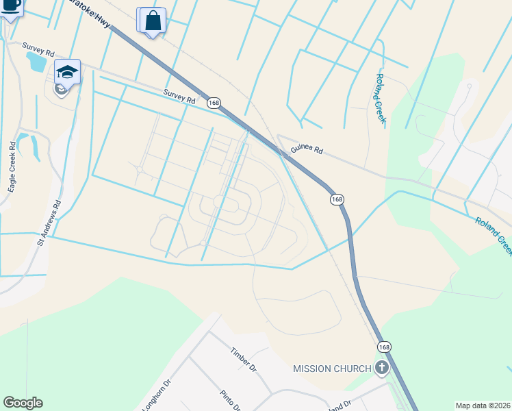 map of restaurants, bars, coffee shops, grocery stores, and more near 461 State Road 1214 in Moyock