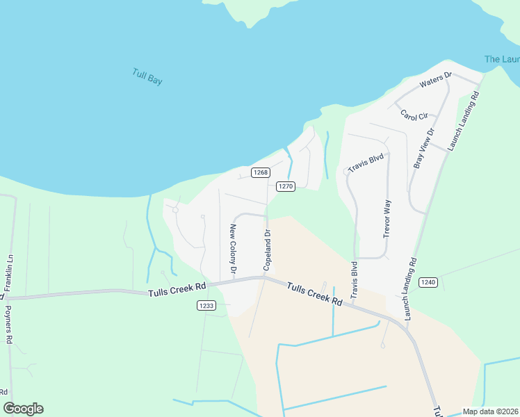 map of restaurants, bars, coffee shops, grocery stores, and more near Springle Ln in Currituck