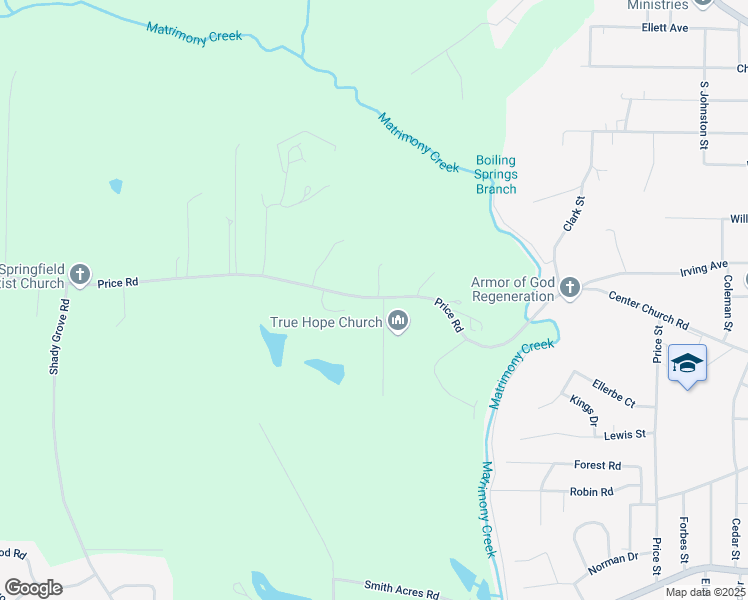 map of restaurants, bars, coffee shops, grocery stores, and more near 1632 Price Road in Eden