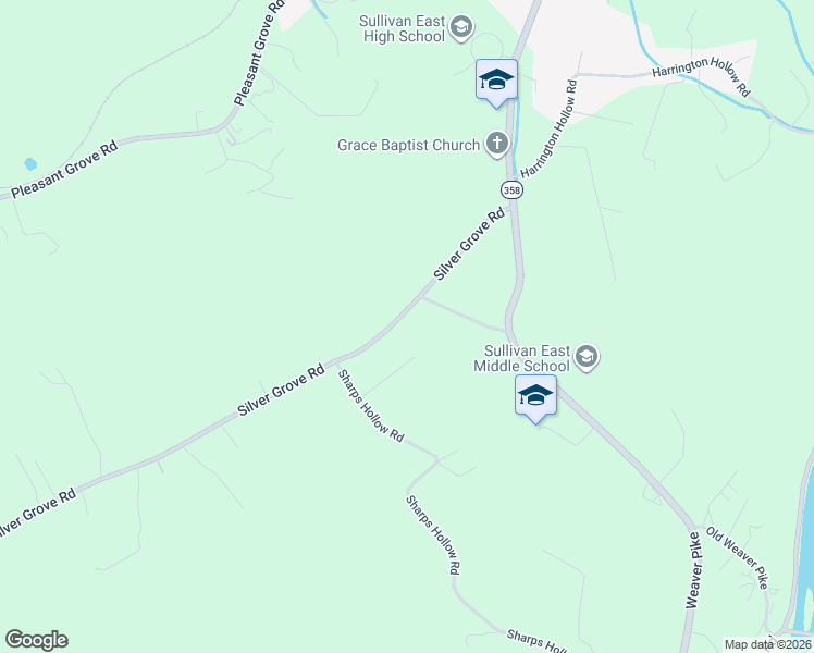 map of restaurants, bars, coffee shops, grocery stores, and more near 1552 Silver Grove Road in Bluff City