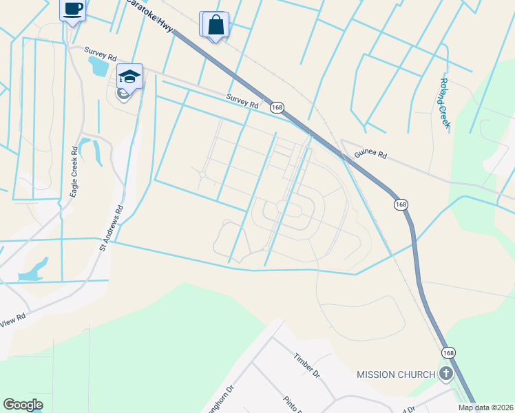 map of restaurants, bars, coffee shops, grocery stores, and more near 1048 Caratoke Highway in Moyock