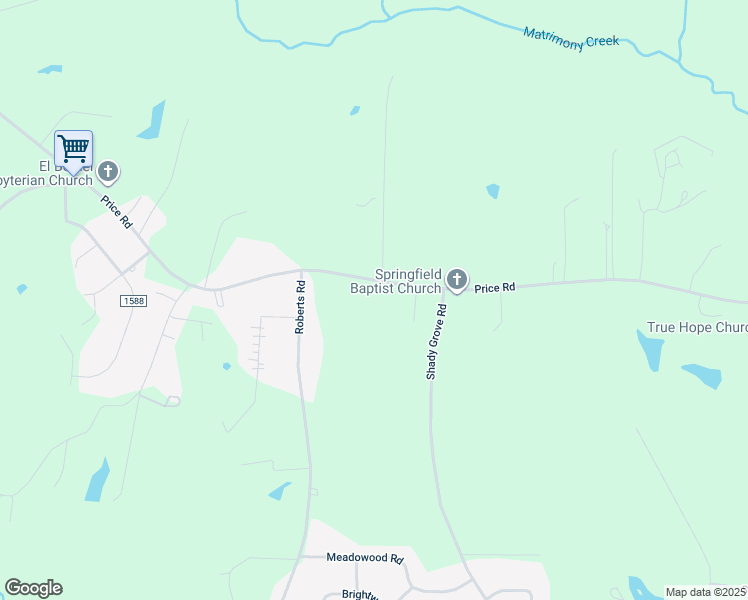 map of restaurants, bars, coffee shops, grocery stores, and more near 2102 Price Road in Eden