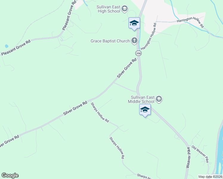 map of restaurants, bars, coffee shops, grocery stores, and more near 1552 Silver Grove Rd in Bluff City