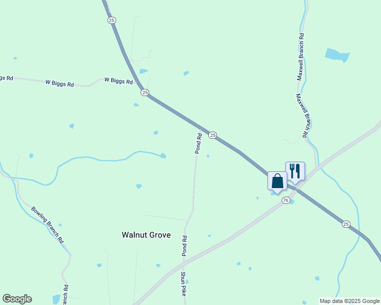 map of restaurants, bars, coffee shops, grocery stores, and more near 209 Pond Road in Cottontown