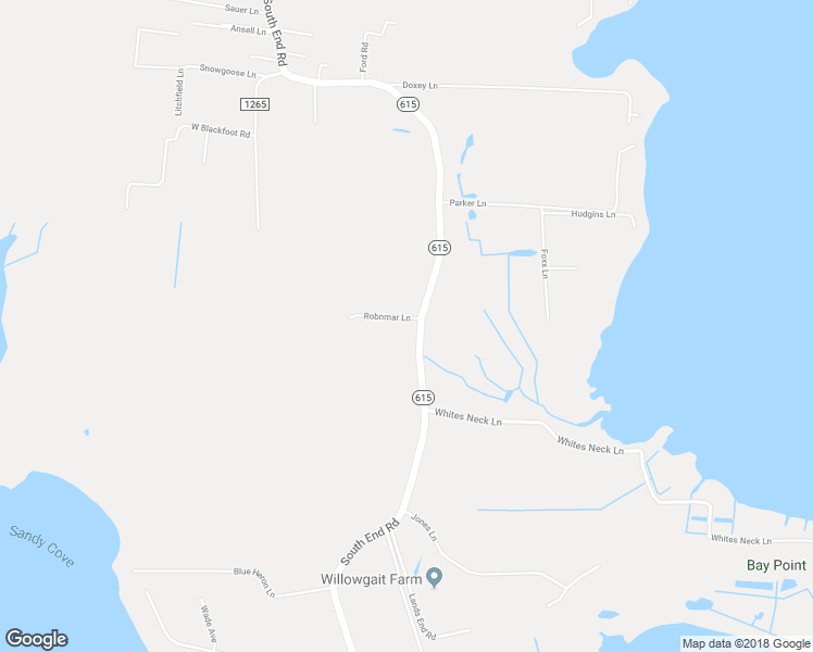 map of restaurants, bars, coffee shops, grocery stores, and more near 356 South End Road in Knotts Island