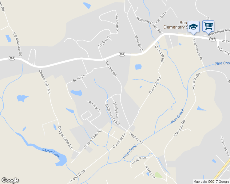 map of restaurants, bars, coffee shops, grocery stores, and more near 435 Edgewood Boulevard in Oneida