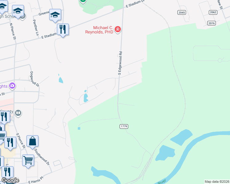 map of restaurants, bars, coffee shops, grocery stores, and more near 432 Palmer Court in Eden