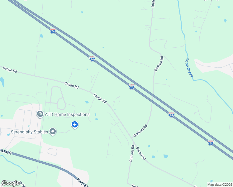 map of restaurants, bars, coffee shops, grocery stores, and more near 4305 Sango Road in Clarksville