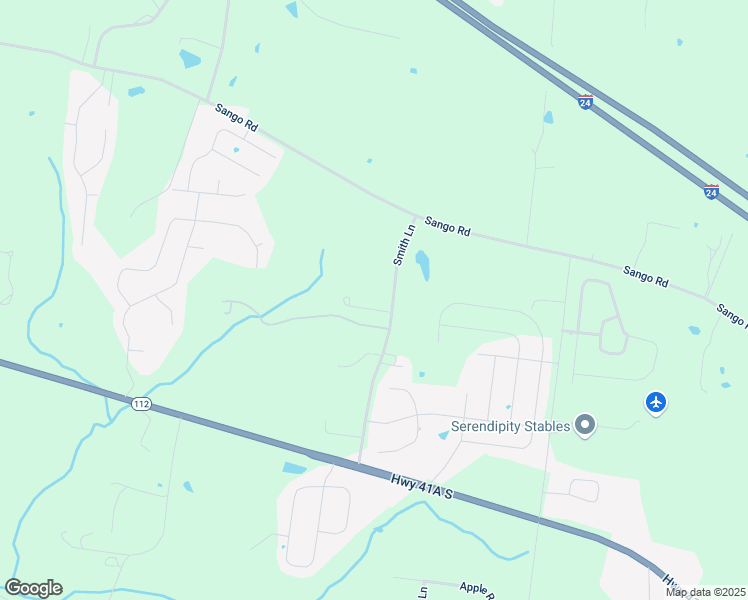 map of restaurants, bars, coffee shops, grocery stores, and more near 288 Smith Lane in Clarksville