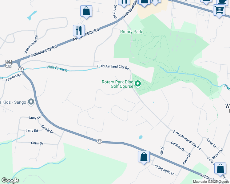 map of restaurants, bars, coffee shops, grocery stores, and more near 564 Cedar Valley Drive in Clarksville