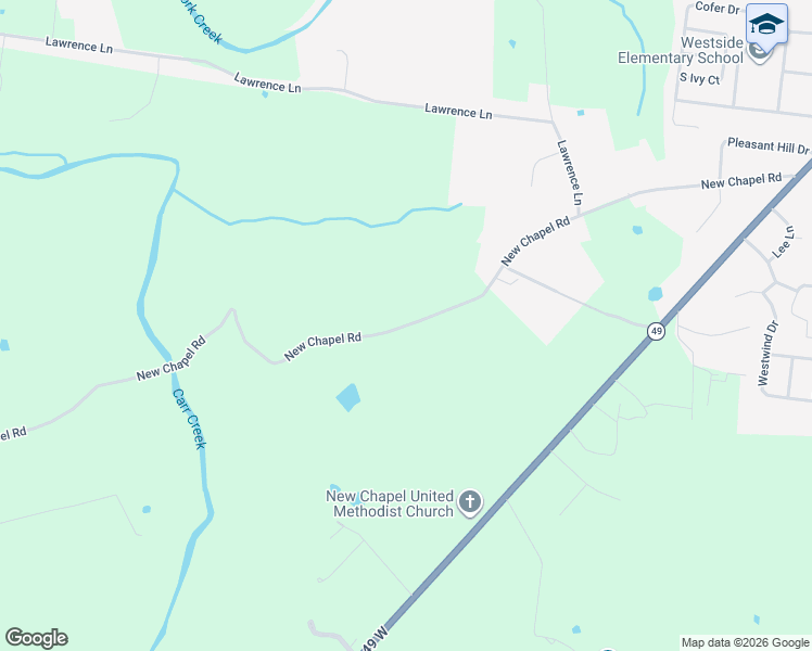 map of restaurants, bars, coffee shops, grocery stores, and more near 8046 New Chapel Road in Springfield