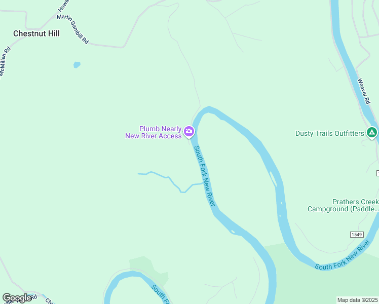 map of restaurants, bars, coffee shops, grocery stores, and more near 1060 Plumb Nearly Road in Crumpler