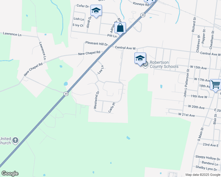 map of restaurants, bars, coffee shops, grocery stores, and more near 205 Westgate Drive in Springfield