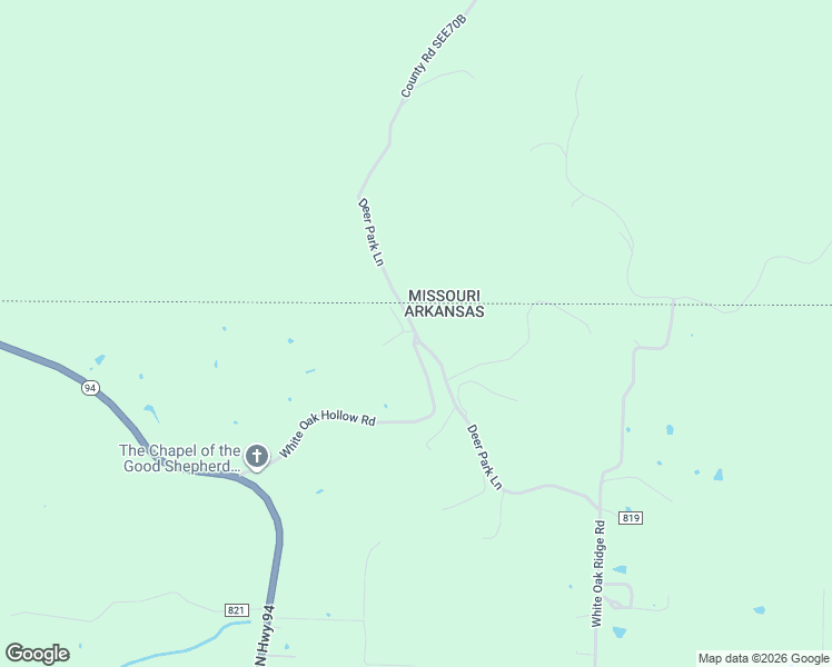 map of restaurants, bars, coffee shops, grocery stores, and more near 16694 White Oak Hollow Road in Pea Ridge