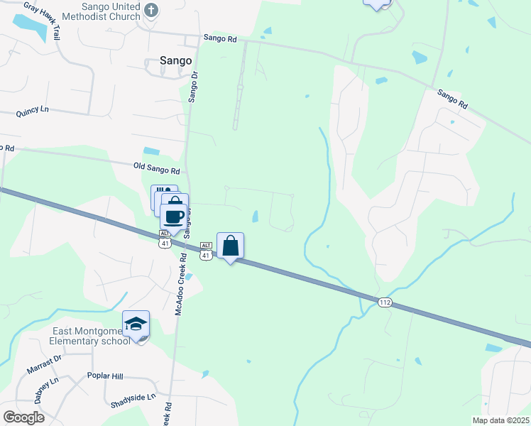 map of restaurants, bars, coffee shops, grocery stores, and more near 275 Cullom Way in Clarksville