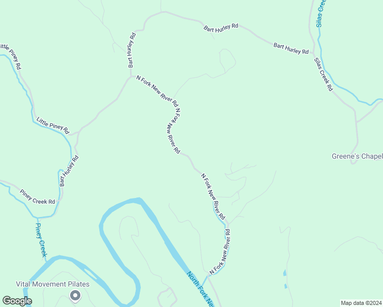 map of restaurants, bars, coffee shops, grocery stores, and more near 2704 North Fork New River Road in Lansing