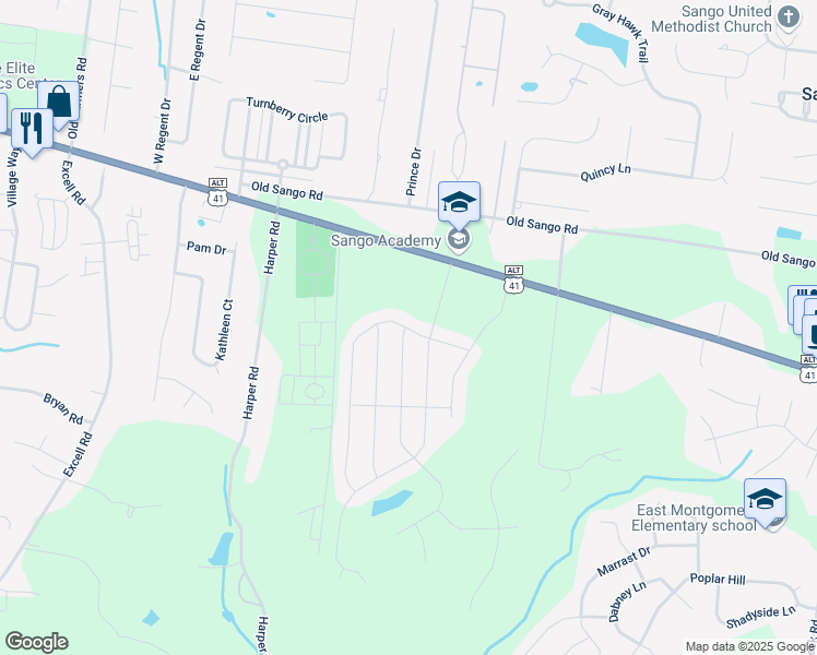 map of restaurants, bars, coffee shops, grocery stores, and more near in Clarksville
