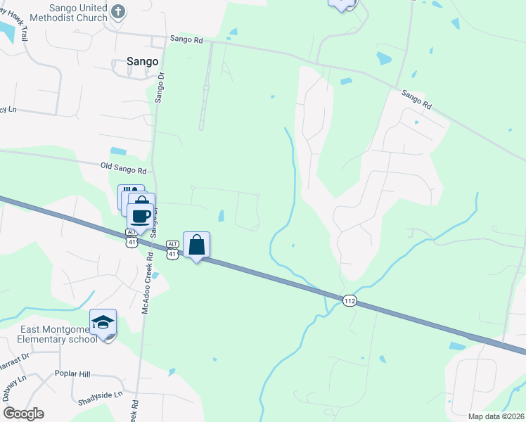 map of restaurants, bars, coffee shops, grocery stores, and more near 245 Cullom Way in Clarksville