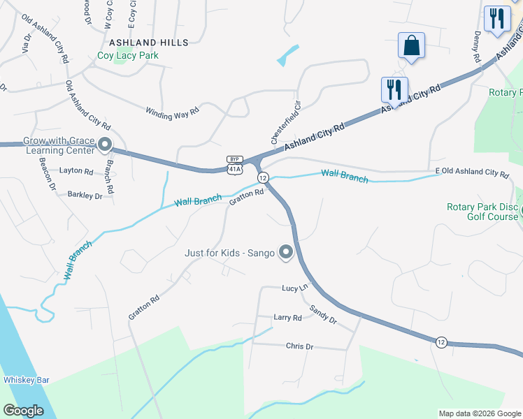 map of restaurants, bars, coffee shops, grocery stores, and more near 910 Douglas Lane in Clarksville