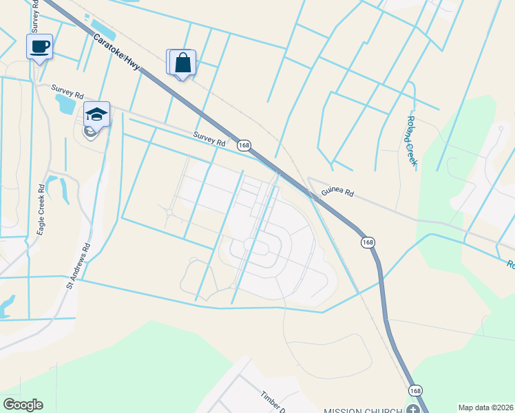 map of restaurants, bars, coffee shops, grocery stores, and more near 1059 Caratoke Highway in Moyock
