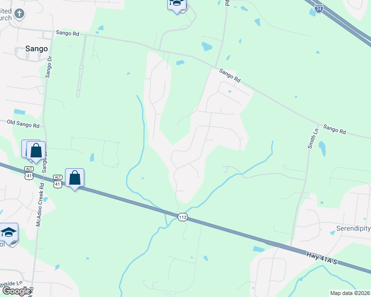 map of restaurants, bars, coffee shops, grocery stores, and more near 241 Crusaw Drive in Clarksville