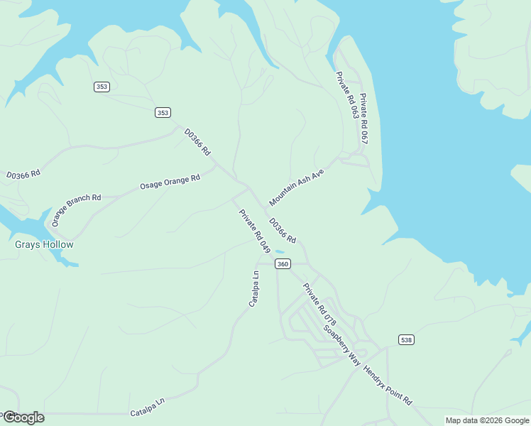 map of restaurants, bars, coffee shops, grocery stores, and more near D0366 Road in Eucha