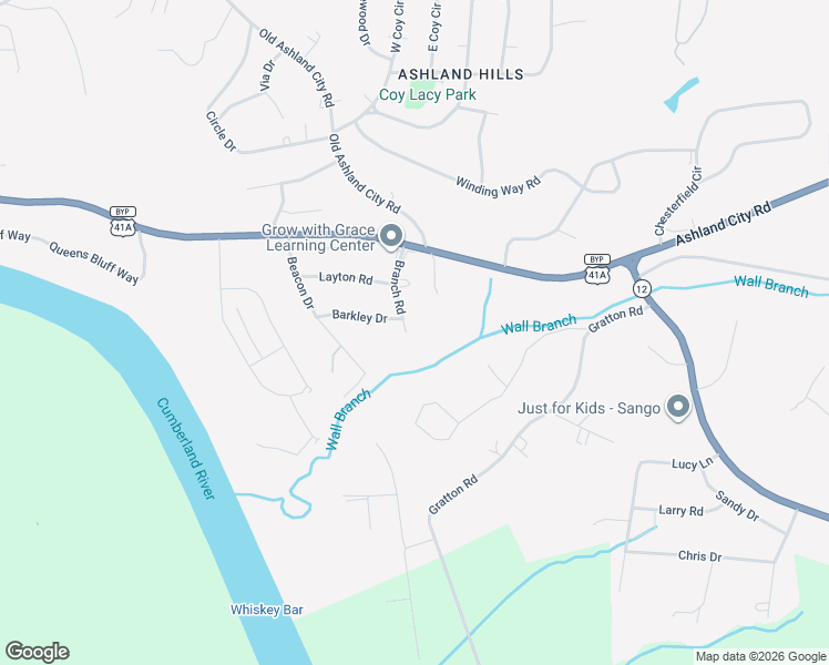 map of restaurants, bars, coffee shops, grocery stores, and more near 915 Branch Road in Clarksville