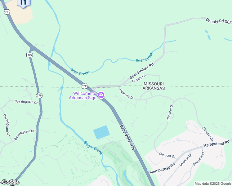 map of restaurants, bars, coffee shops, grocery stores, and more near 2 Tegi Circle in Bella Vista