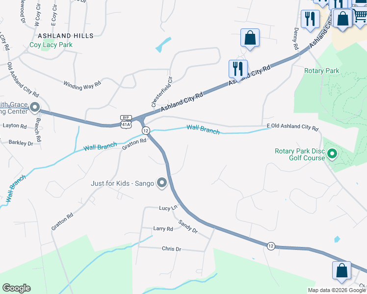 map of restaurants, bars, coffee shops, grocery stores, and more near in Clarksville