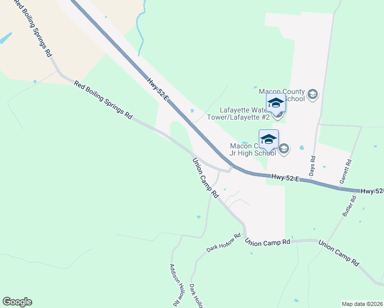 map of restaurants, bars, coffee shops, grocery stores, and more near 44 Tennessee 262 in Lafayette
