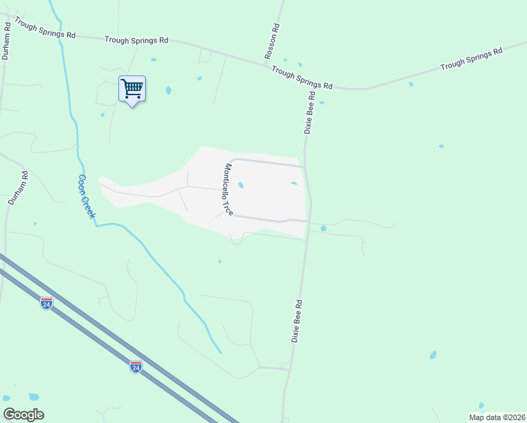 map of restaurants, bars, coffee shops, grocery stores, and more near 4354 Monticello Trce in Adams