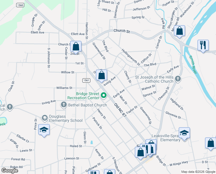 map of restaurants, bars, coffee shops, grocery stores, and more near 704A Irving Avenue in Eden