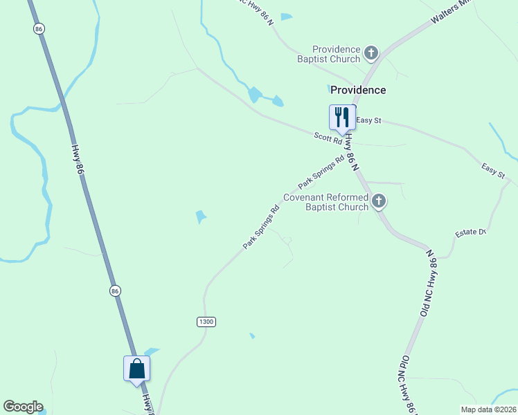 map of restaurants, bars, coffee shops, grocery stores, and more near 350 Park Springs Road in Providence