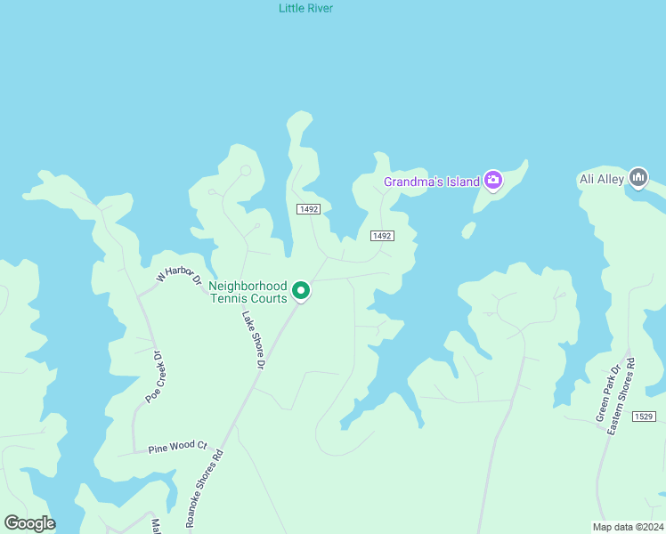 map of restaurants, bars, coffee shops, grocery stores, and more near 1310 Roanoke Shores Road in Littleton