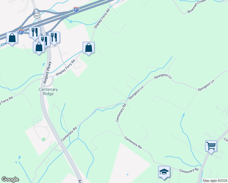 map of restaurants, bars, coffee shops, grocery stores, and more near 201-299 Flat Creek Lane in Blountville