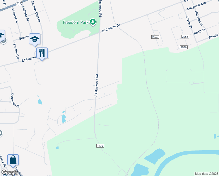 map of restaurants, bars, coffee shops, grocery stores, and more near 720 Meadowgreen Village Drive in Eden