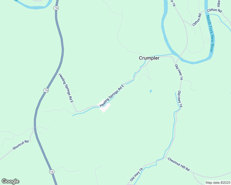 map of restaurants, bars, coffee shops, grocery stores, and more near Healing Springs Road East in Ashe County
