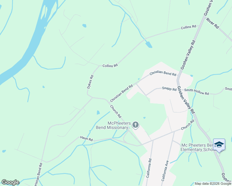 map of restaurants, bars, coffee shops, grocery stores, and more near 225-299 Christian Bend Road in Church Hill
