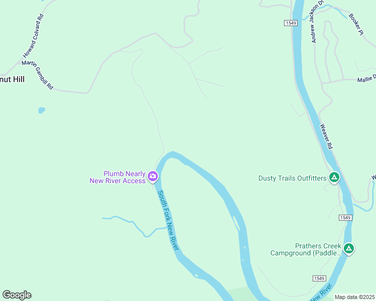 map of restaurants, bars, coffee shops, grocery stores, and more near 826 Plumb Nearly Road in Crumpler